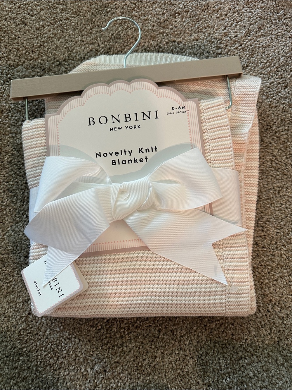 Bonbini New York Pink Knit Baby Blanket